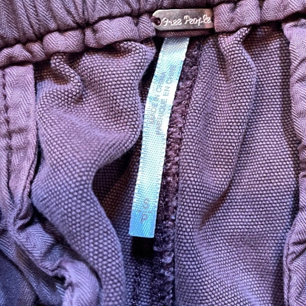 Free People Pants Womens S Purple Cotton Paperbag Waist Tapered Boho Slouchy Y2K - Picture 3 of 12
